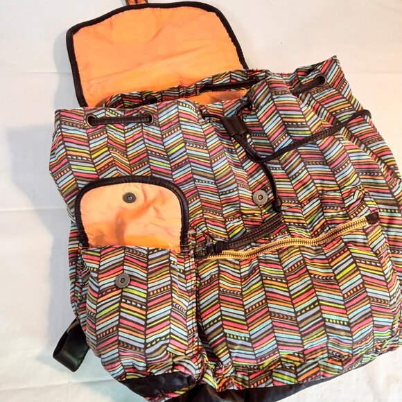 Journeys Backpack Drawstring/Snap Closure Pockets Adjustable Straps Boho Tribal - Picture 7 of 12